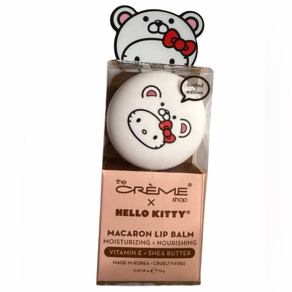 The Crème Shop x Hello Kitty White Chocolate Macaron Lip Balm NWT